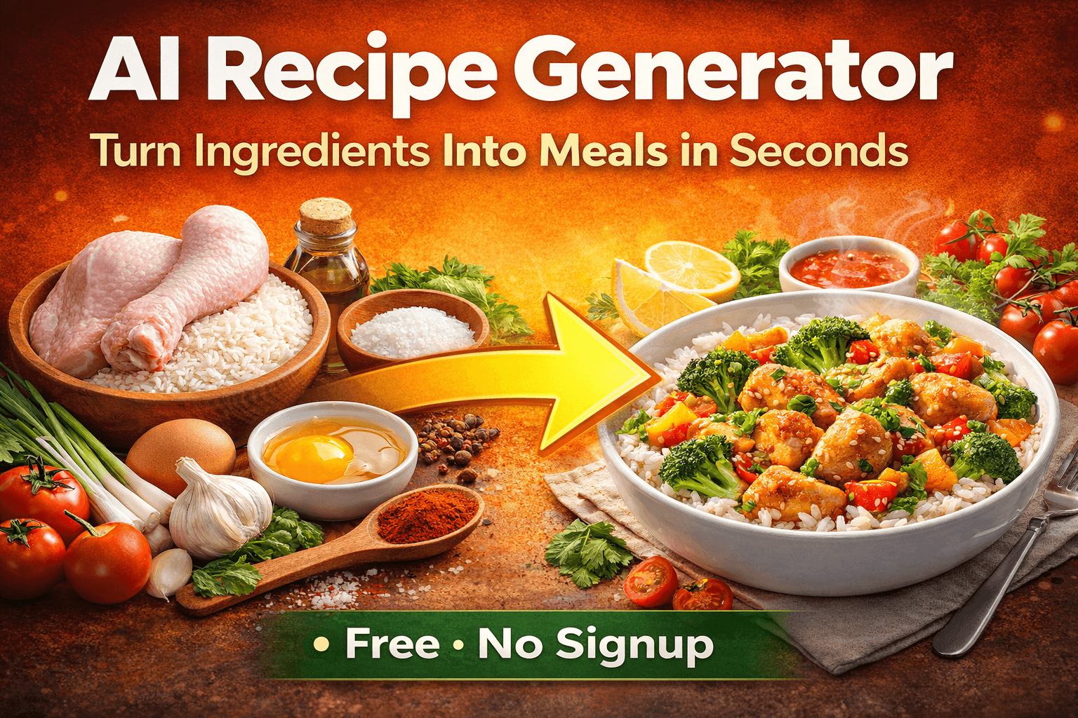 A colorful recipe result with salmon, rice, and vegetables